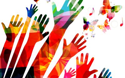Illustration of colorful hands and butterflies to illustrate the article 